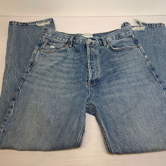 AGOLDE Denim - AGOLDE Jeans Women’s 30 Blue 90's Pinch Waist High Rise Button Fly Distressed